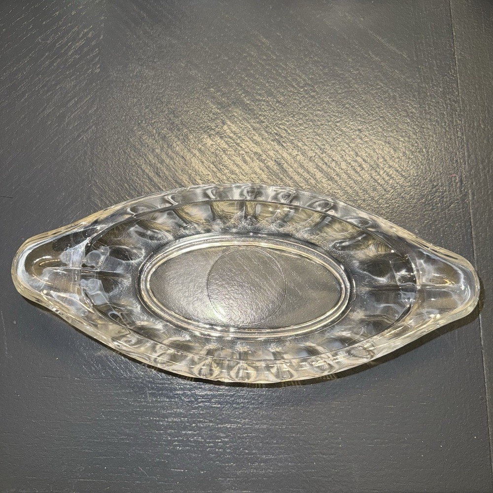 Vintage Libbey Clear Glass Banana Split Dish,‎ Relish, Sauce Boat